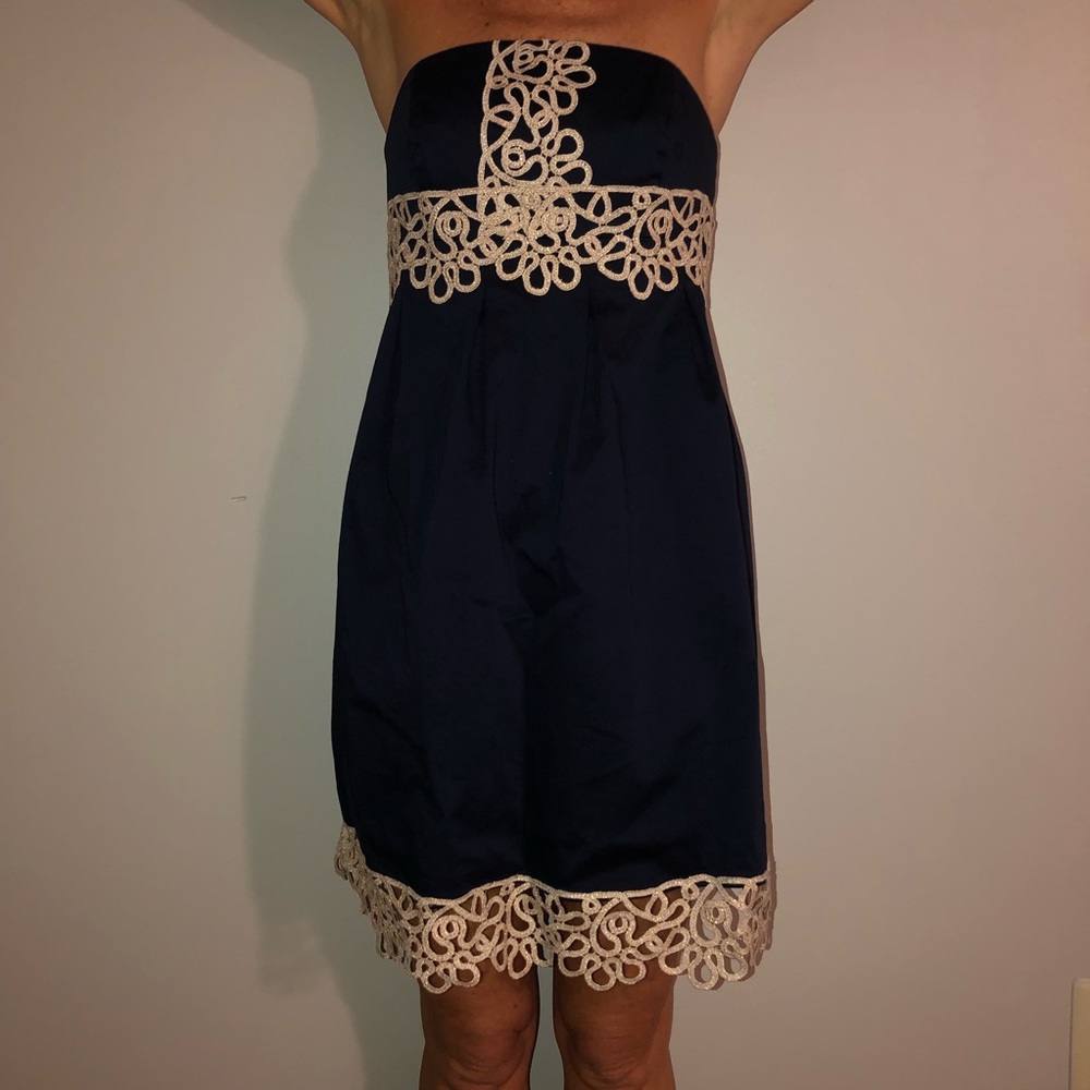 Lily Pulitzer Dress Navy and Gold